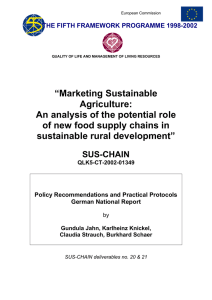 “Marketing Sustainable Agriculture: An analysis of the potential role
