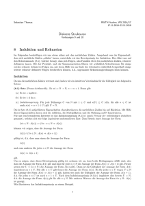 8 Induktion und Rekursion - Übungen Algebra, WS 2015/16