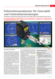 Polarisationsanalysator für Faseroptik und Freistrahlanwendungen