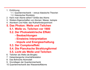 5. Das Photon: Welle und Teilchen 5.1. Welle vs. Teilchen vor 1900