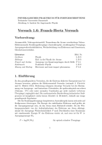 Versuch 1.6: Franck-Hertz Versuch - IAP TU
