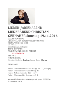 LIEDER-/ARIENABEND LIEDERABEND CHRISTIAN GERHAHER