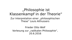 „Philosophie ist Klassenkampf in der Theorie“