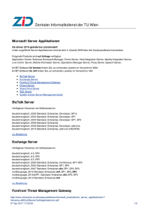 MS Server Applikationen | Campussoftware - ZID