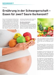 Ernährung in der Schwangerschaft – Essen für zwei? Saure