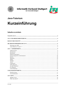 Kurzeinführung Java - Fakultät Informatik Uni Stuttgart