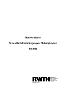 Modulhandbuch für den Bachelorstudiengang der Philosophischen