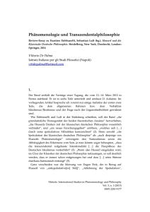 Phänomenologie und Transzendentalphilosophie