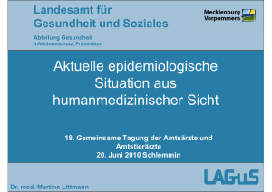 Aktuelle epidemiologische Situation aus