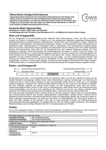 Wesentliche Anlegerinformationen Deutsche Multi Opportunities