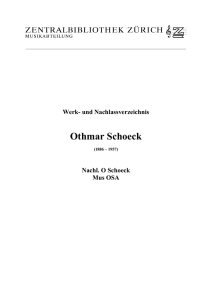 Othmar Schoeck - Zentralbibliothek Zürich