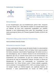 Faktenblatt: Energieheilung Mai 2015 Verantwortlich: PD Dr. J