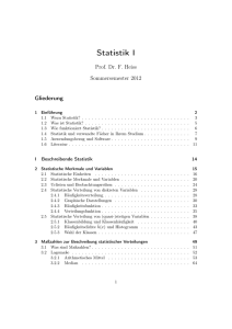Statistik I, SoSe 2012