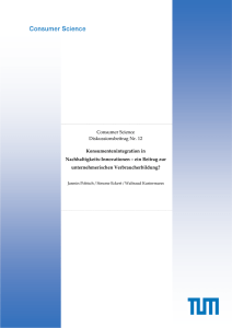 Consumer Science Diskussionsbeitrag Nr. 12