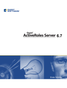 Quest ActiveRoles Server 6.7 - Erste Schritte