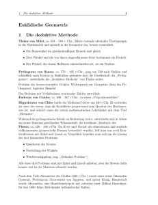 Euklidische Geometrie 1 Die deduktive Methode