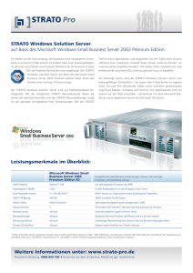 STRATO Windows Solution Server auf Basis des Microsoft Windows