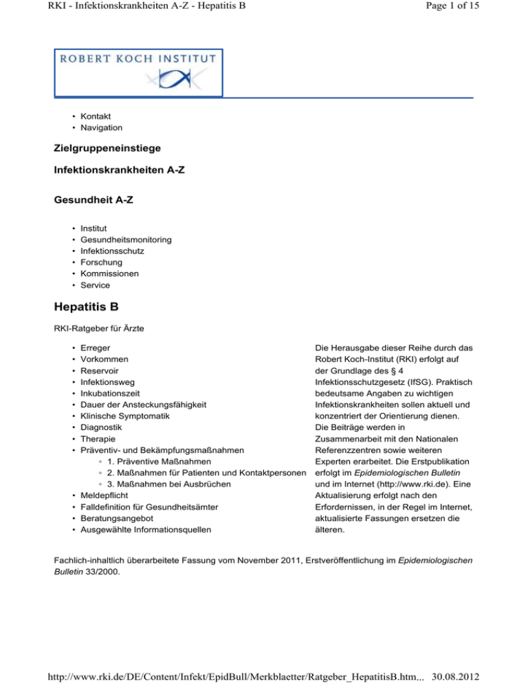 Hepatitis B Merkblatt RKI