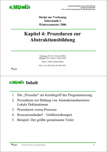 Kapitel 4: Prozeduren zur Abstraktionsbildung