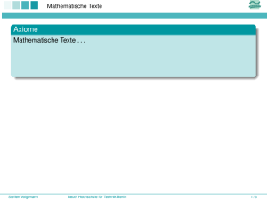 Mathematische Texte - Beuth Hochschule für Technik Berlin