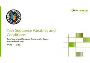 Task Sequence Variables and Conditions