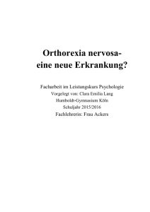 Orthorexia nervosa- eine neue Erkrankung?