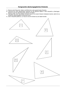 Kongruente (deckungsgleiche) Dreiecke 1 2 3 4 5 6 7