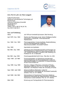 Leitgremium des FZI Univ.-Prof. Dr. phil. nat. Peter Langguth Institut