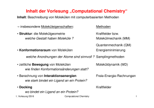 Inhalt der Vorlesung „Computational Chemistry“