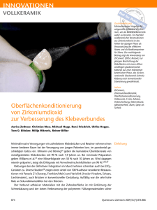 Oberflächenkonditionierung von Zirkoniumdioxid zur Verbesserung