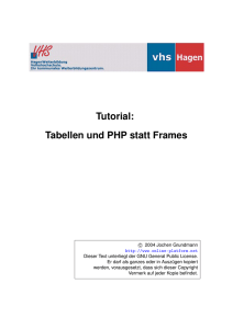 Tabellen und PHP statt Frames