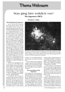 Thema Weltraum: Was ging hier wirklich vor? Die Supernova 1987A