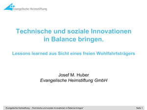 Technische und soziale Innovationen in Balance bringen. Lessons