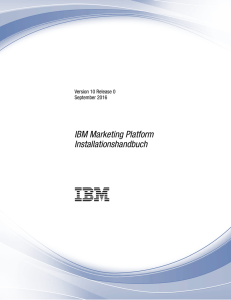 IBM Marketing Platform-Installationshandbuch