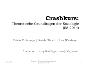Crashkurs: Theoretische Grundfragen der Soziologie (WS 2012)