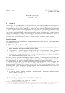 2 Mengen - Übungen Algebra, WS 2015/16