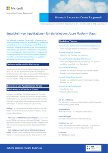 Entwickeln von Applikationen für die Windows Azure Platform (Paas)