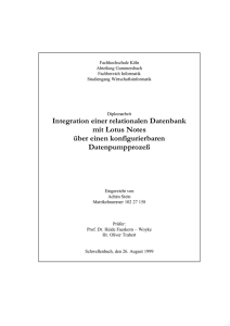 Integration einer relationalen Datenbank mit Lotus Notes über einen