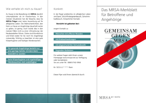 MRSA Merkblatt für Betroffene und Angehörige