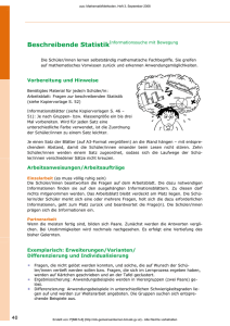 Beschreibende Statistik  - Projekt Mathematische Bildung