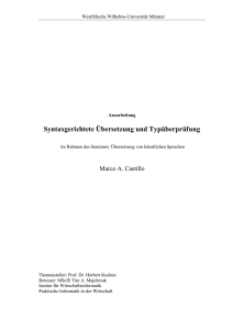 Syntaxgerichtete Übersetzung und Typüberprüfung