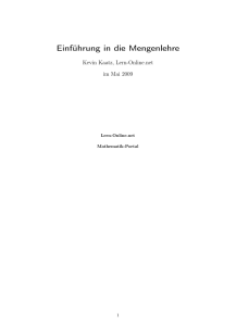 Einführung in die Mengenlehre - Lern