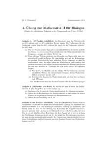 4. ¨Ubung zur Mathematik II für Biologen