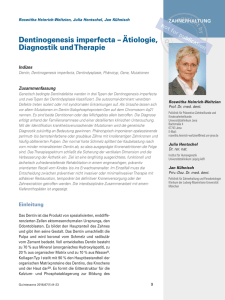 Dentinogenesis imperfecta – Ätiologie, Diagnostik und Therapie