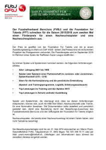 Der Fussballverband Bern/Jura (FVBJ) und die Foundation for Talents