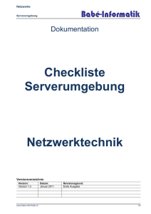 Checkliste Serverumgebung Netzwerktechnik