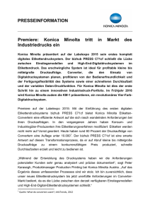 PRESSEINFORMATION Premiere: Konica Minolta tritt in Markt des