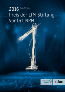 Preis der LfM-Stiftung Vor Ort NRW 2016: Ausschreibung