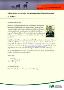 5. Newsletter des Projekts „Rotwildkonzeption Nordschwarzwald