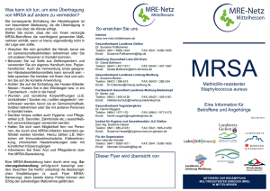 MRSA - Information für Betroffene und Angehörige - MRE
